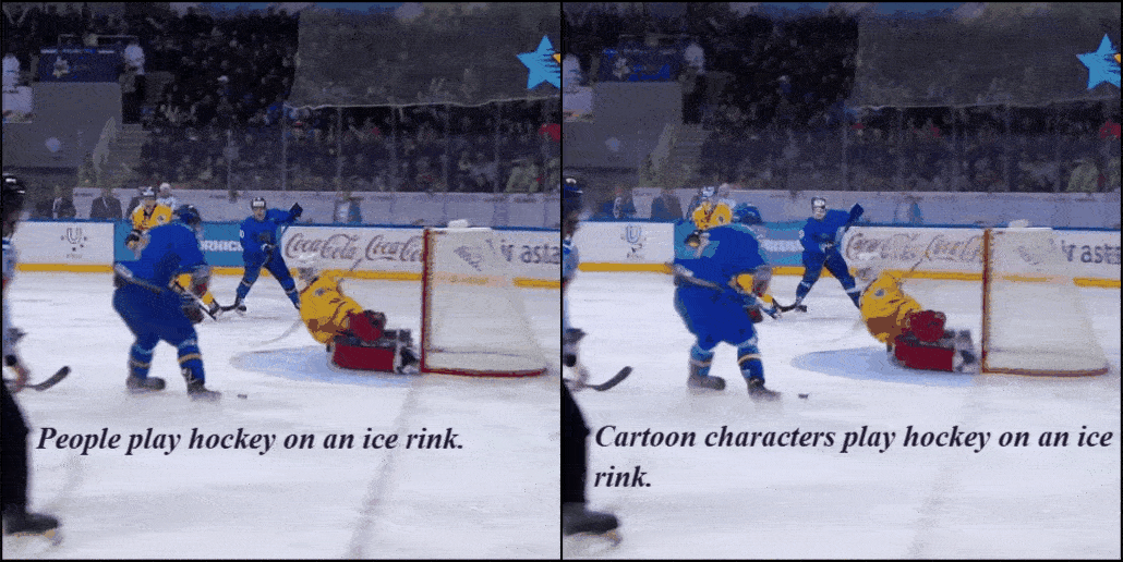 Ice hockey scene variation